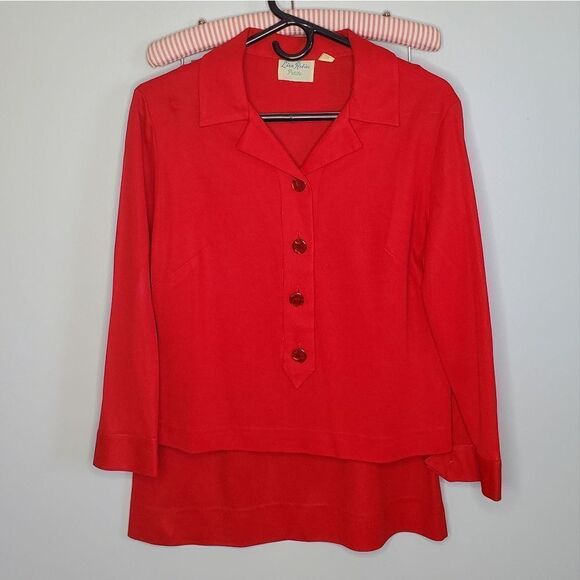 Lisa Robin Petite 14 Red Vintage Blazer Skirt Set - Picture 1 of 14